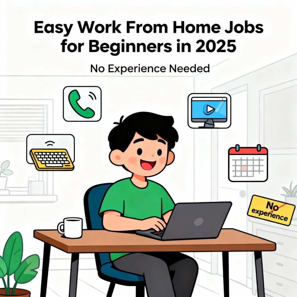 Easy Work From Home Jobs for Beginners in 2025 – No Experience Needed