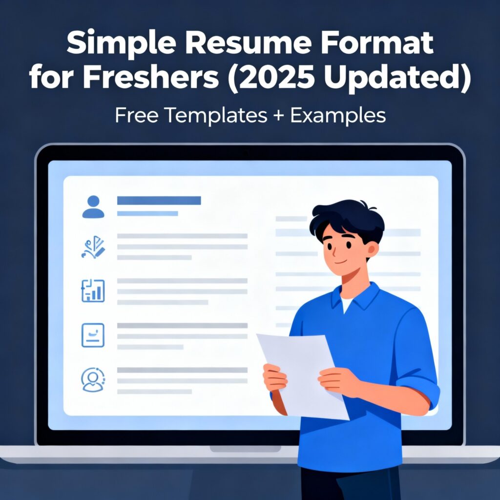 Simple Resume Format for Freshers (2025 Updated) – Free Templates + Examples
