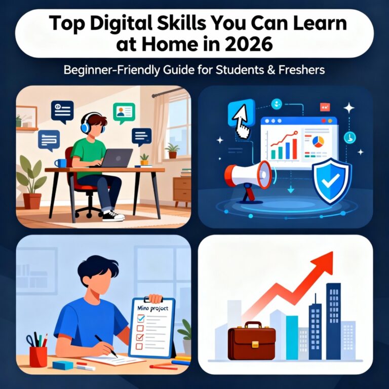 Top Digital Skills You Can Learn at Home in 2026 (Beginner-Friendly Guide for Students & Freshers)