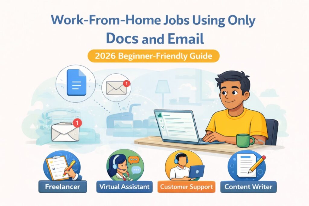 Work-From-Home Jobs Using Only Google Docs and Email (2026 Beginner-Friendly Guide)