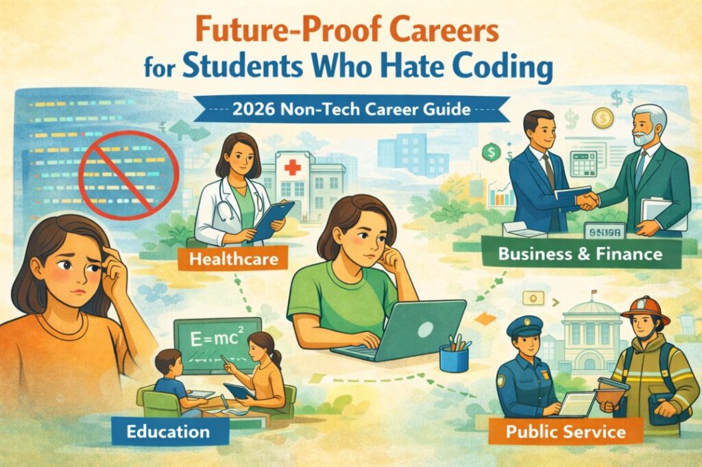 Future-Proof Careers for Students Who Hate Coding (2026 Non-Tech Career Guide)