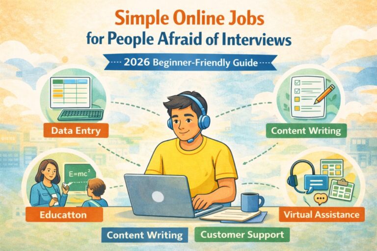 Simple Online Jobs for People Afraid of Interviews (2026 Beginner-Friendly Guide)