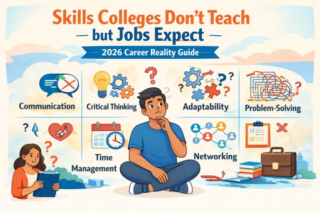 Skills Colleges Don’t Teach but Jobs Expect (2026 Career Reality Guide)