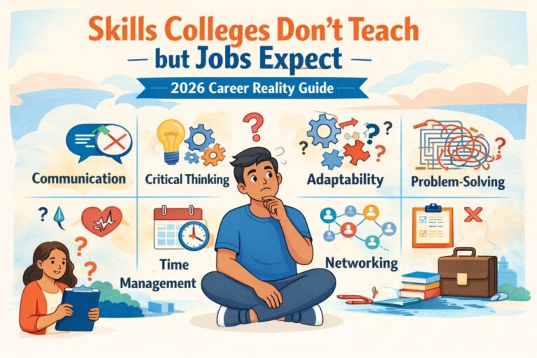 Skills Colleges Don’t Teach but Jobs Expect (2026 Career Reality Guide)